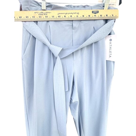 NWT Athleta Size 8 Skyline II Paperbag Waist Light Blue Pants Tie Waist - Picture 11 of 11